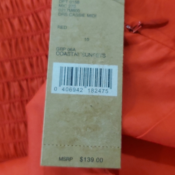 Cremieux  Cassie Red Ruffle Midi Dress Size 10 new with tags - Picture 9 of 10